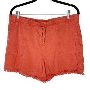 For the republic orange raw fringe shorts so soft and comfy Large